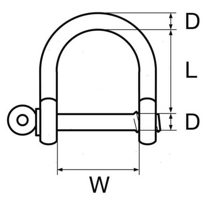 Wide stainless steel shackle
