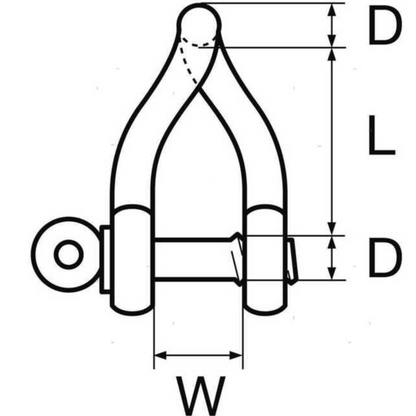 Stainless steel twisted shackle