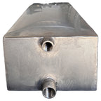 Serbatoio inox Hubmarine D1509 – vista frontale degli attacchi filettati