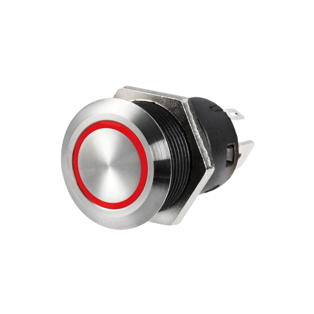 Interruttore nautico osculati inox AISI 316 IP67 con corona LED – 20A