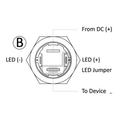 Interruttore nautico osculati inox AISI 316 IP67 con corona LED – 20A