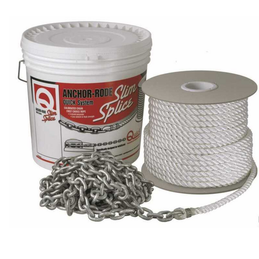 "Slim splice" anchor kit, galvanized calibrated chain + rope