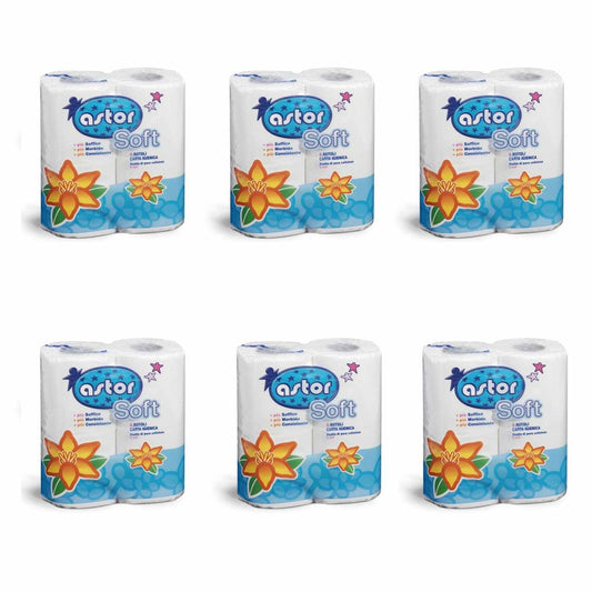 Savings kit of 6 pieces of biodegradable 2-ply toilet paper