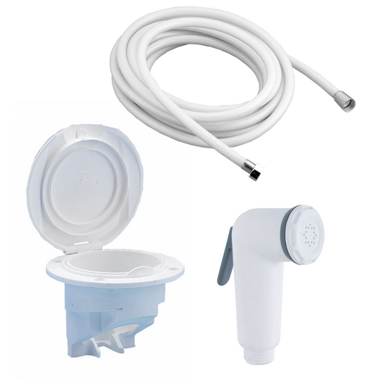 Kit contenitore doccetta con tubo 4 metri bianco