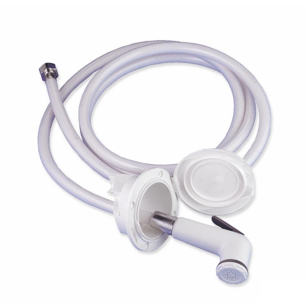 Kit contenitore doccetta con tubo 4 metri bianco