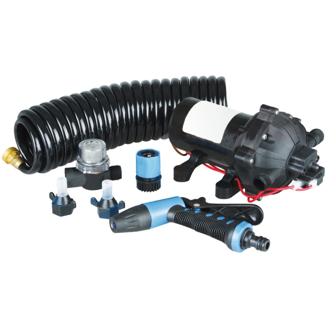 Kit pompa lavaggio ponti 12V, 21 Lt/min