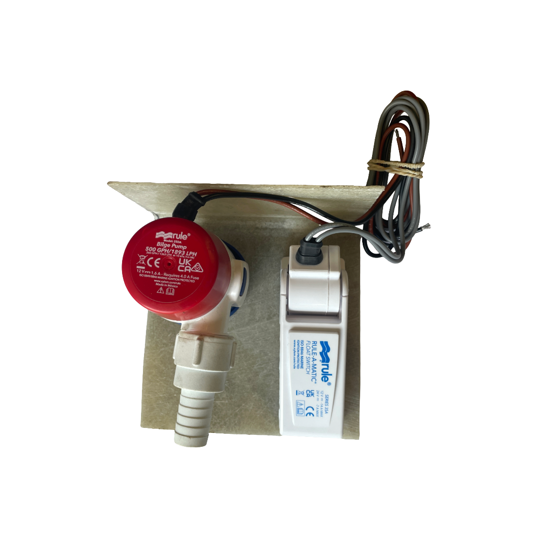 Kit Pompa di Sentina Rule 500 GPH con Galleggiante Automatico e Staffa a L