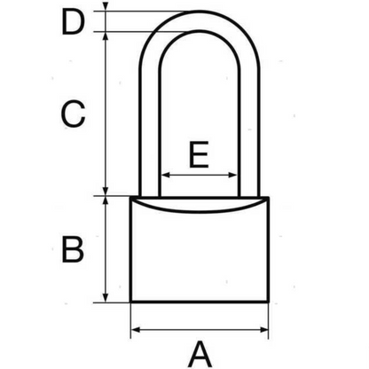 Lucchetto in acciaio inox collo lungo 50 mm