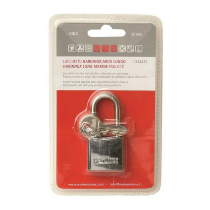 Lucchetto in acciaio inox collo lungo 30 mm