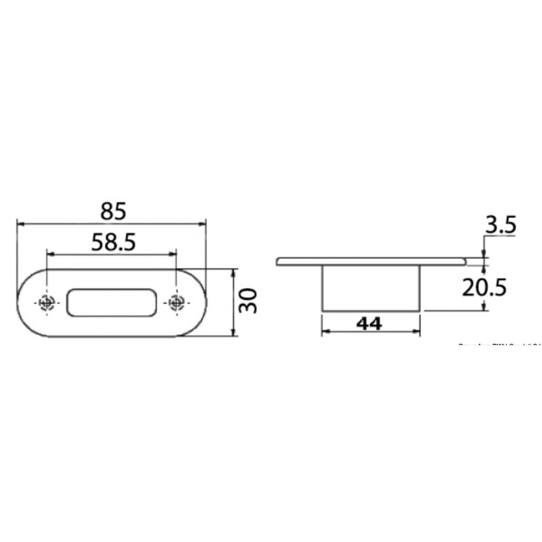 Luce di cortesia LED a incasso 12-24 Volts 85 x 30 cm