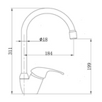 Miscelatore cromato girevole per cucina