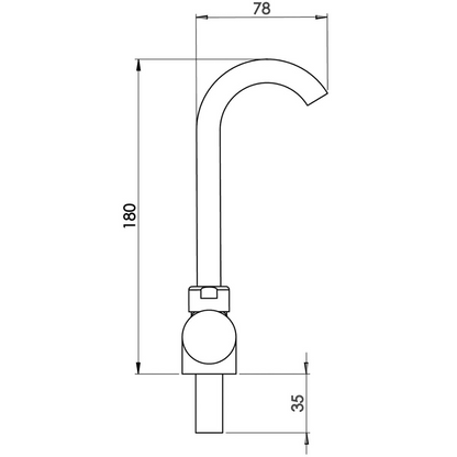Compact swivel foldable mixer for bathroom, kitchen, boat