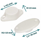 Fermaporte magnetico fisso in plastica bianca MAG-PF1