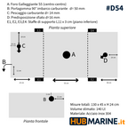 Serbatoio nautico Certificato CE in acciaio inox 140 litri 130 x 45 x 24 cm