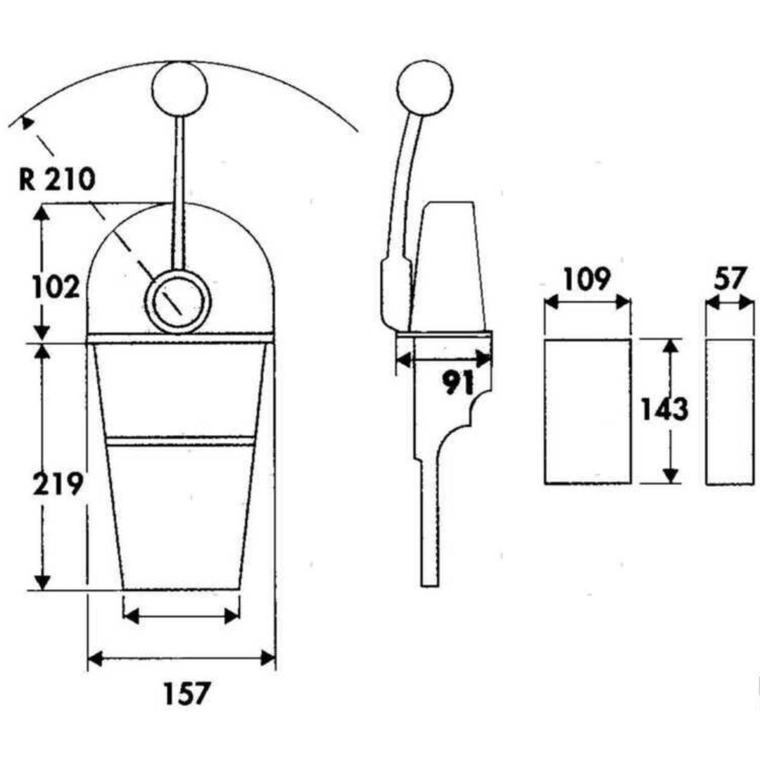 Comando monoleva bileva Teleflex Morse serie MT2 MT3