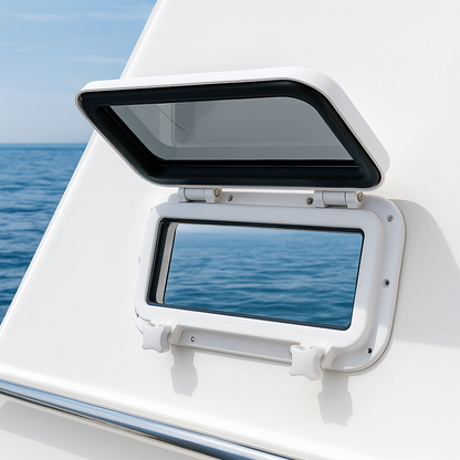 Oblò rettangolare 20 x 40 cm apribile vetro temprato