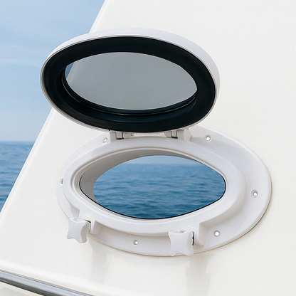 Oblò ovale 22 x 41 cm apribile vetro temprato