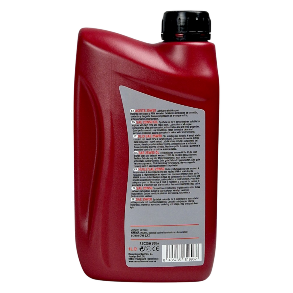 Olio Motore Marino 4 tempi Reclube 25W-40 syntetich premium