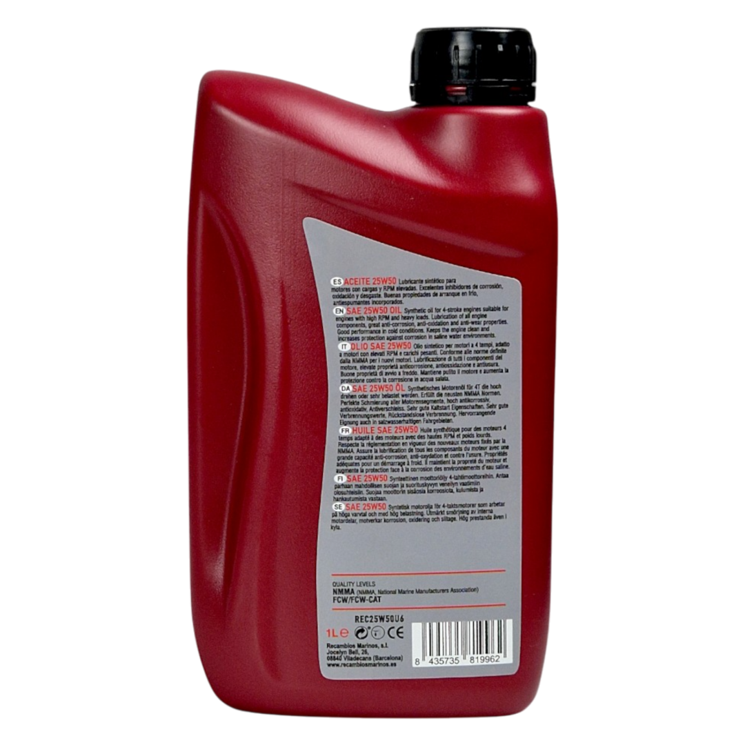 Olio Motore Marino 4 tempi Reclube 25W-40 syntetich premium