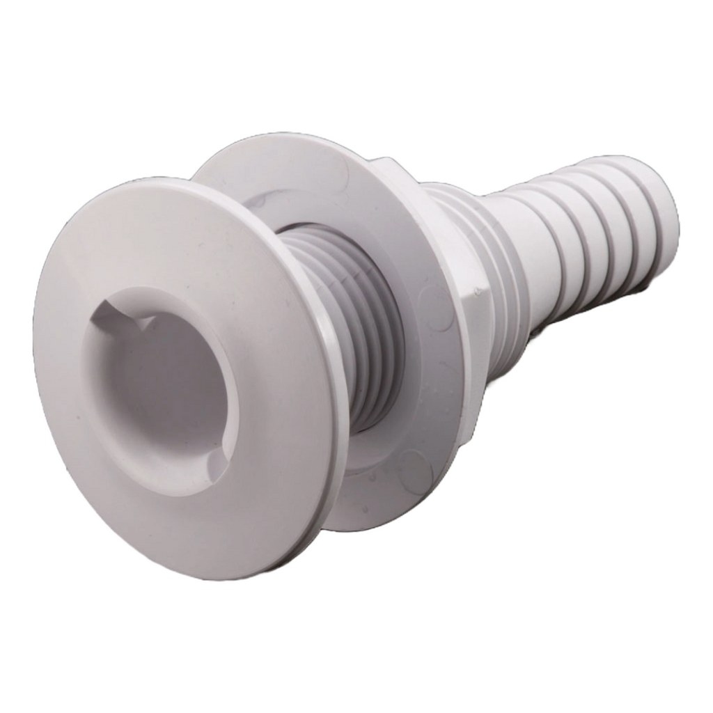 Ombrinale di scarico in plastica bianca Ø 1 ½” portagomma Ø 40 mm