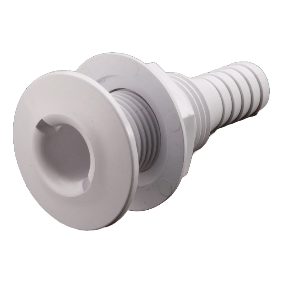 Ombrinale di scarico in plastica bianca Ø 1 ½” portagomma Ø 40 mm