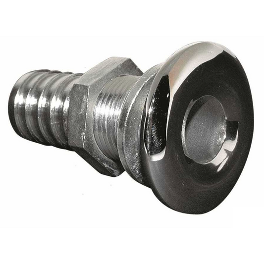 Ombrinale di scarico inox 1/2" portagomma 18 mm