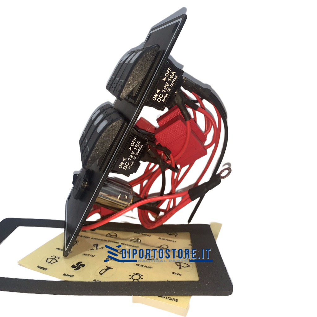 Pannello elettrico 6 pulsanti + accendisigaro 12V