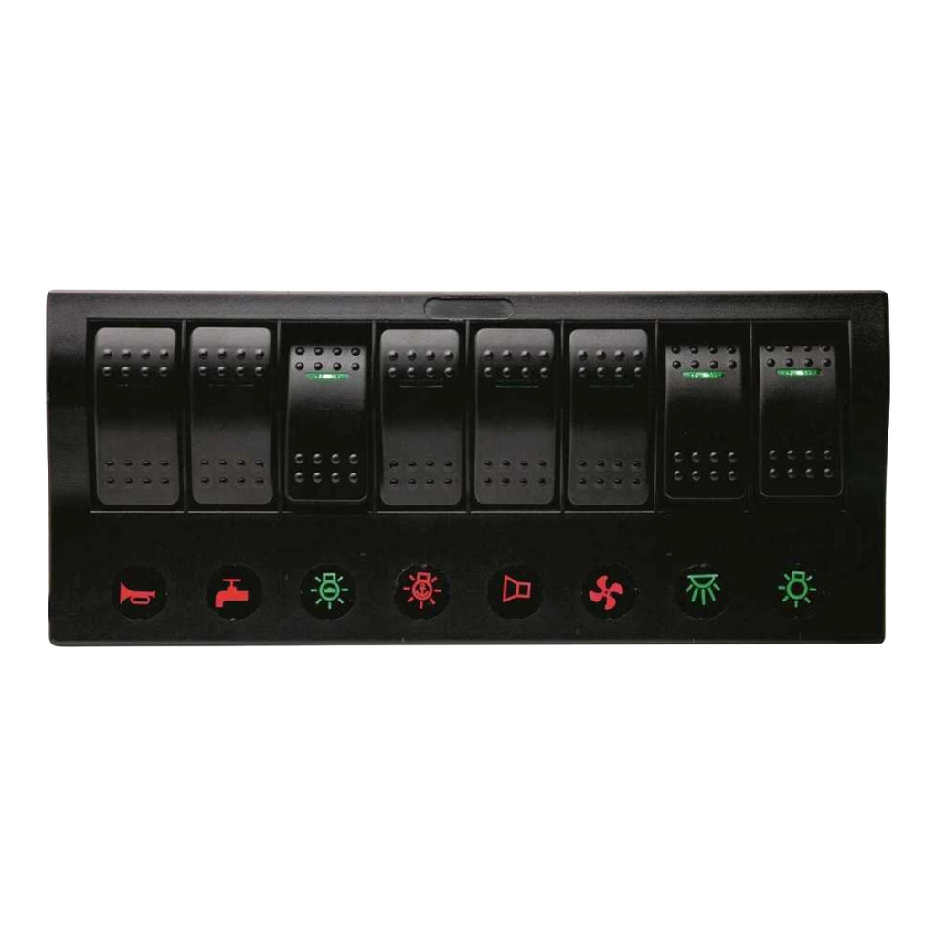 Pannello interruttori nautico IP65 in polimero UV – Carling LED + protezioni riarmabili