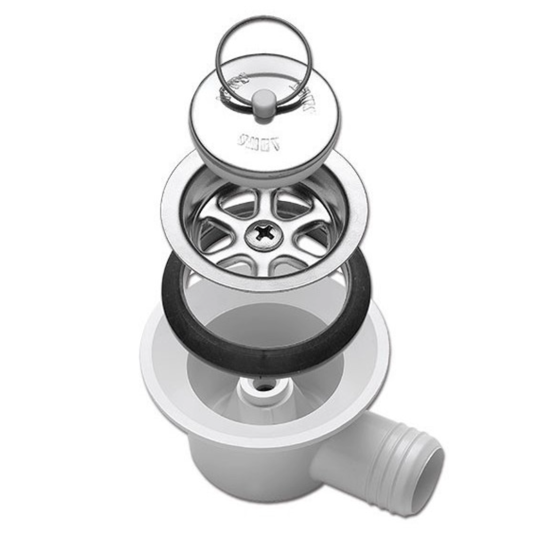 Piletta di Scarico Compatta Dometic per Lavelli tappo in acciaio inox