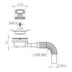 Piletta di Scarico foro 50 mm tubo estensibile incluso per tubo 25 mm