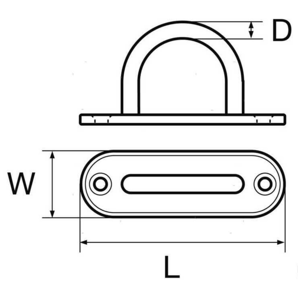 Ponticello su piastra 2 fori in acciaio inox