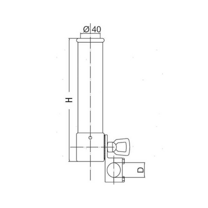 Portacanne inox con morsetto per tubi ø 22<>30 mm