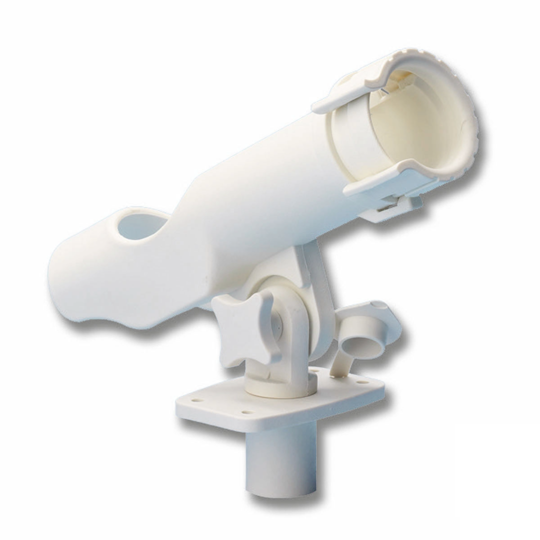 Portacanna orientabile ad incasso da scalmo bianco