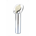 Boccola portacanna a incasso in acciaio inox 45° tappo bianco
