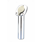 Boccola portacanna a incasso in acciaio inox 45° tappo bianco