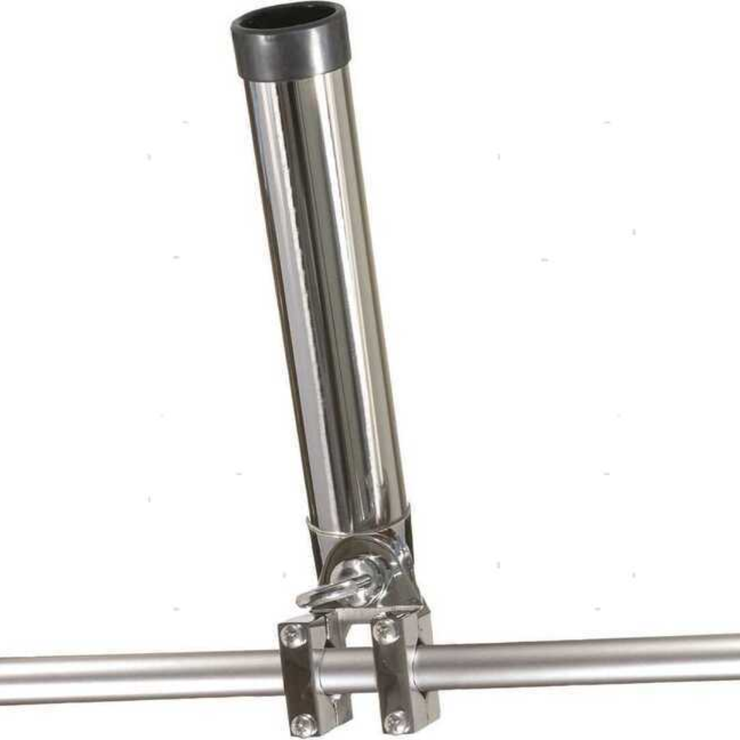 Portacanne inox con morsetto per tubi ø 22<>30 mm