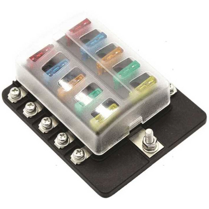 Scatola portafusibili a lama 10 posti terminale a vite impermeabile LED