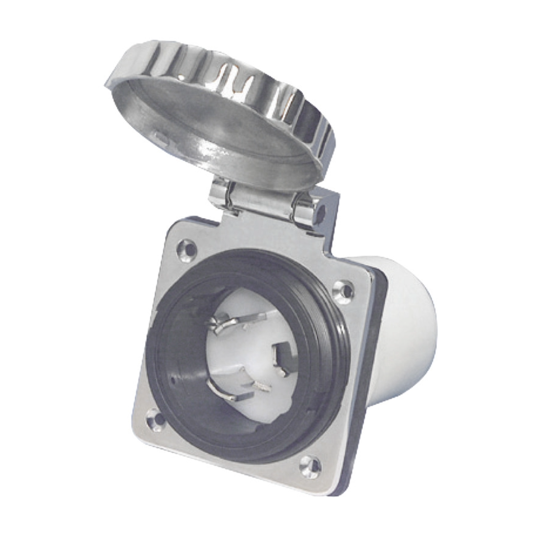 Presa a incasso in acciaio inox 32 amp 220V (max 50 amp)