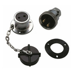 Presa + spina stagna in ottone cromato max 10 A