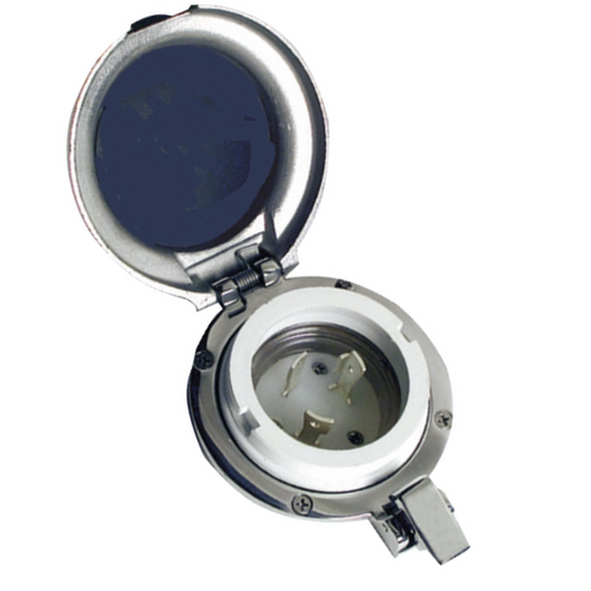 Presa a incasso Shore power 16-30 amp inox