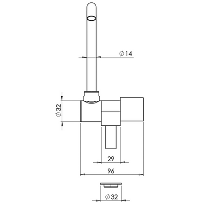 Folding tap with high spout