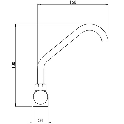 Folding tap with high spout