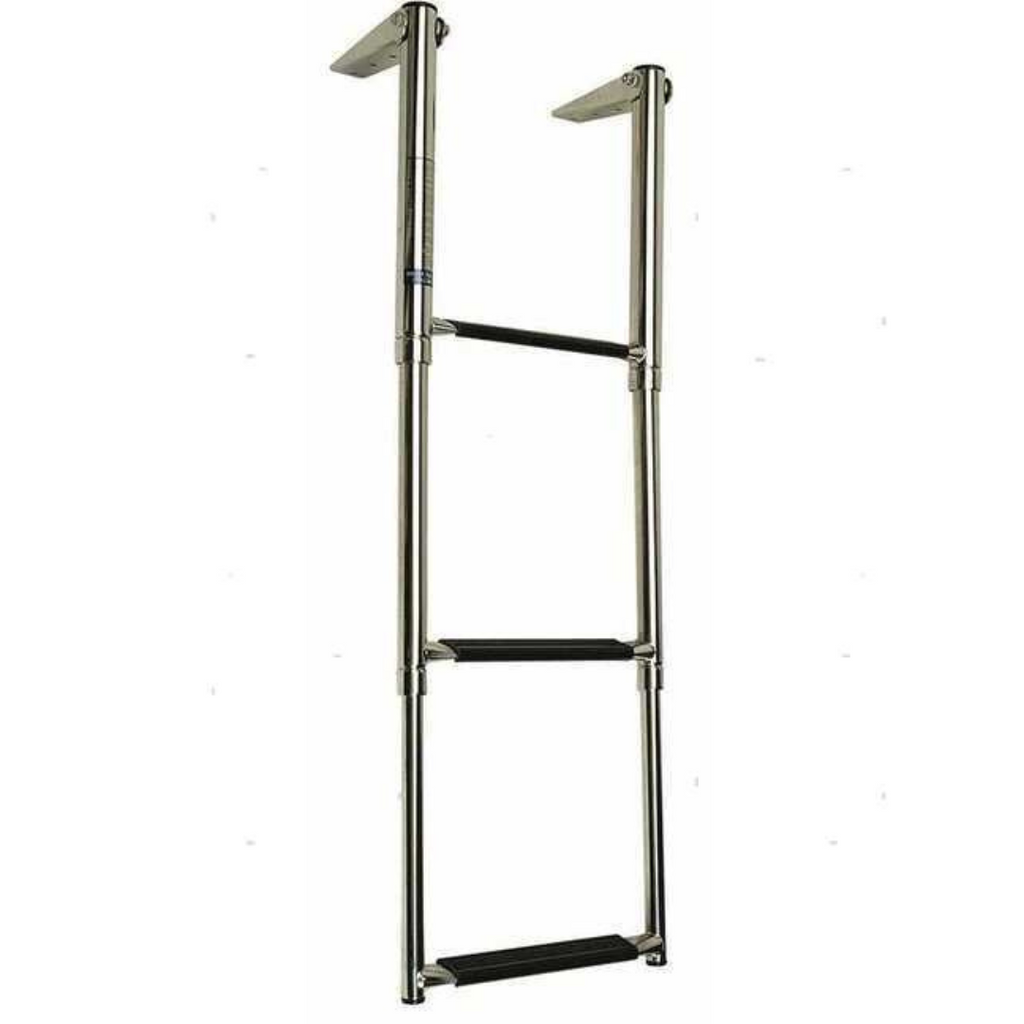 Scaletta inox telescopica 4 gradini neri