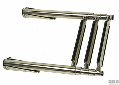 Telescopic stainless steel ladder with 4 black steps