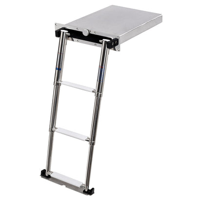 Eccentric stainless steel built-in retractable ladder