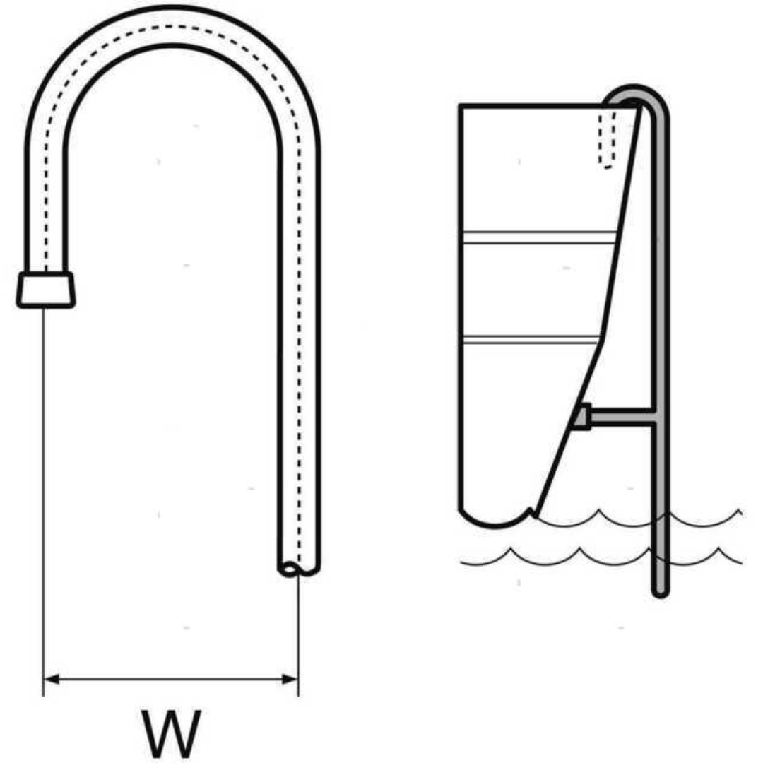 Ladder with 4-step attachment curve