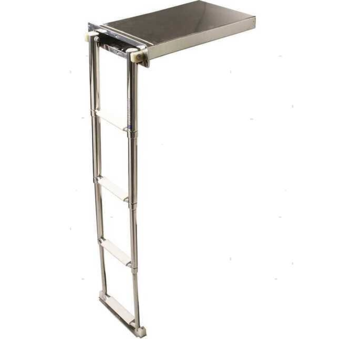 Built-in ladder with retractable box in stainless steel 3/4 steps