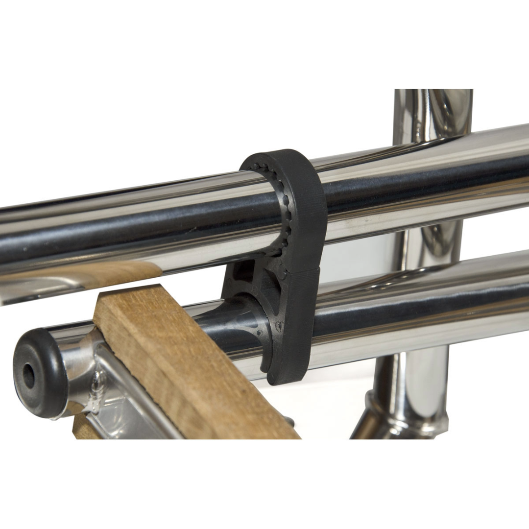 Scaletta inox con maniglioni 3 gradini legno