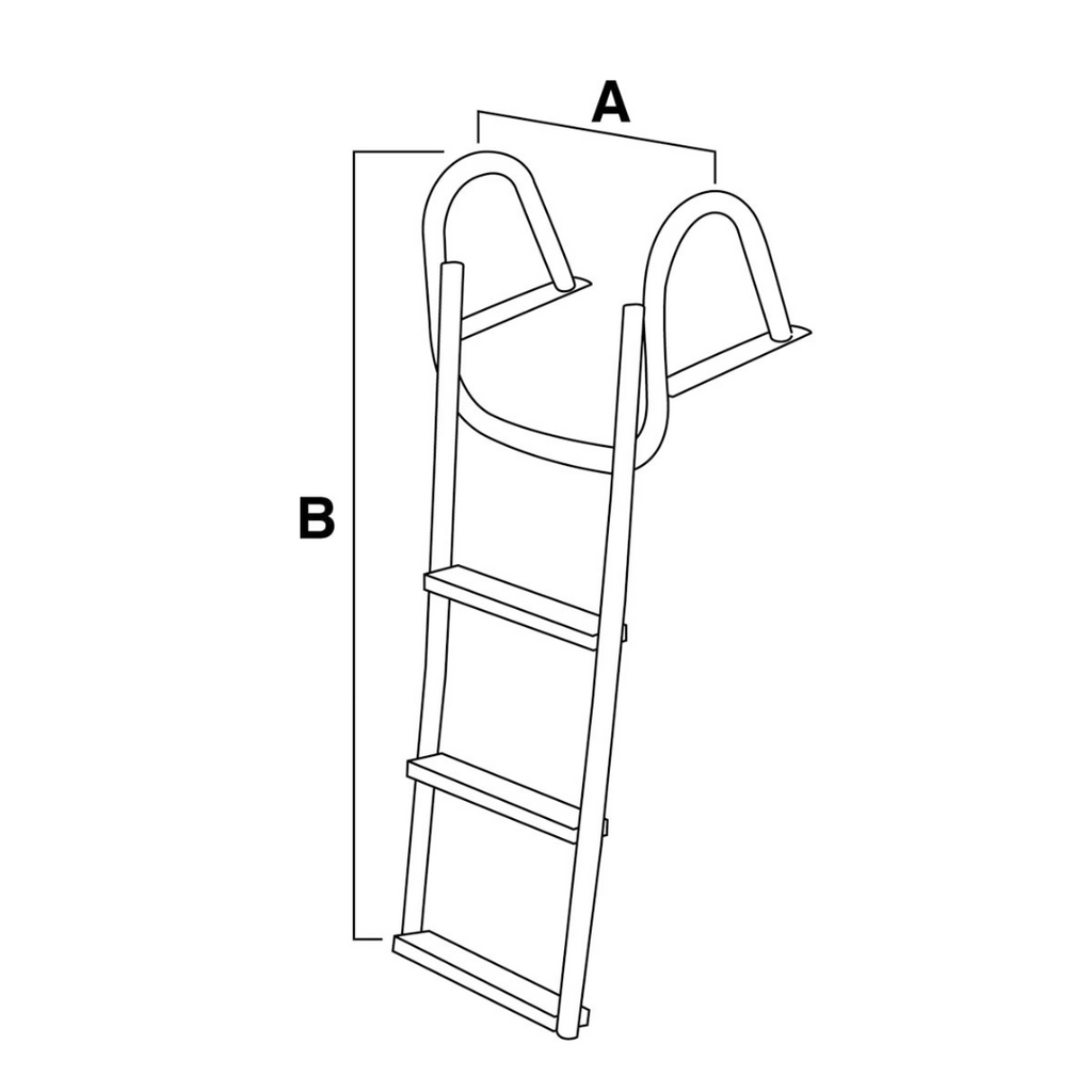 Scaletta inox con corrimano 3 gradini (Stretta)