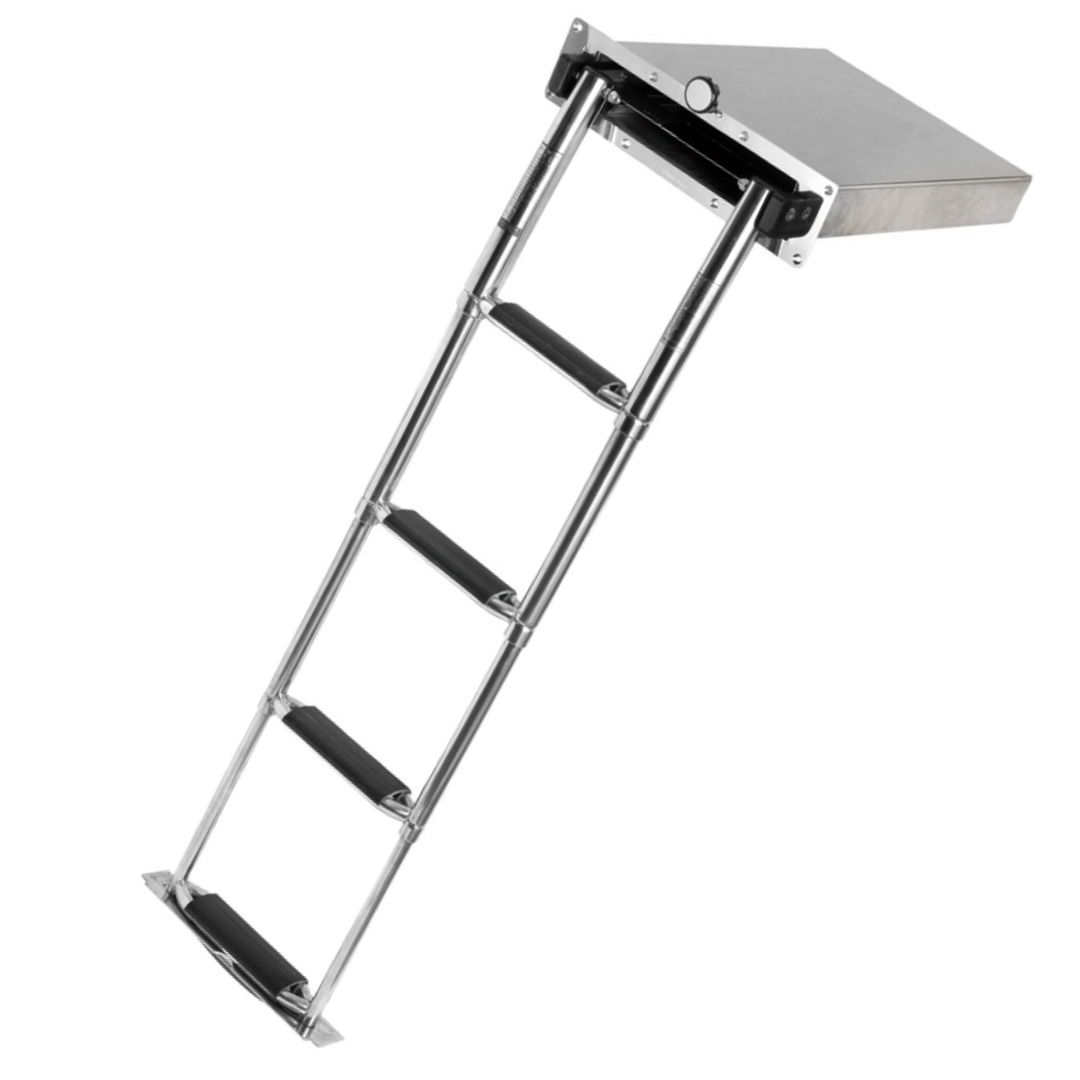 Montecarlo XL wide retractable ladder with box
